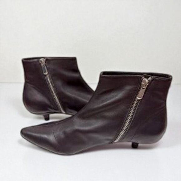 NWOT Jaggar Rise Soft Leather Kitten Heel Ankle Boots Bootie - Picture 6 of 7